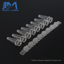 Disposable 8-strip thin wall PP PCR reaction tube